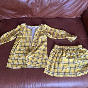 Girls size 8 CLUELESS costume Yellow Plaid Two-Piece Set